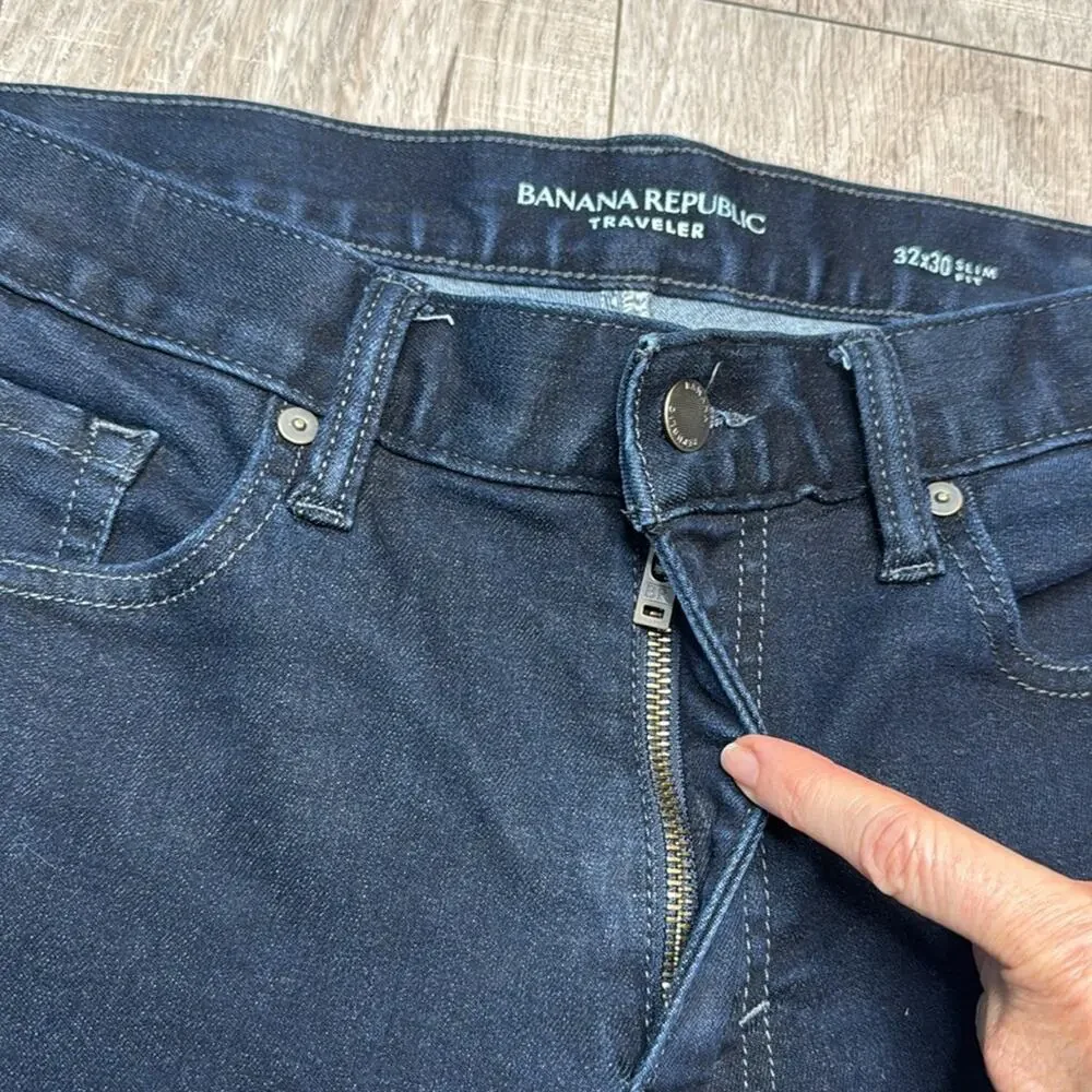 BANANA REPUBLIC Traveler Men’s Dark Wash Slim Fit Denim Jeans